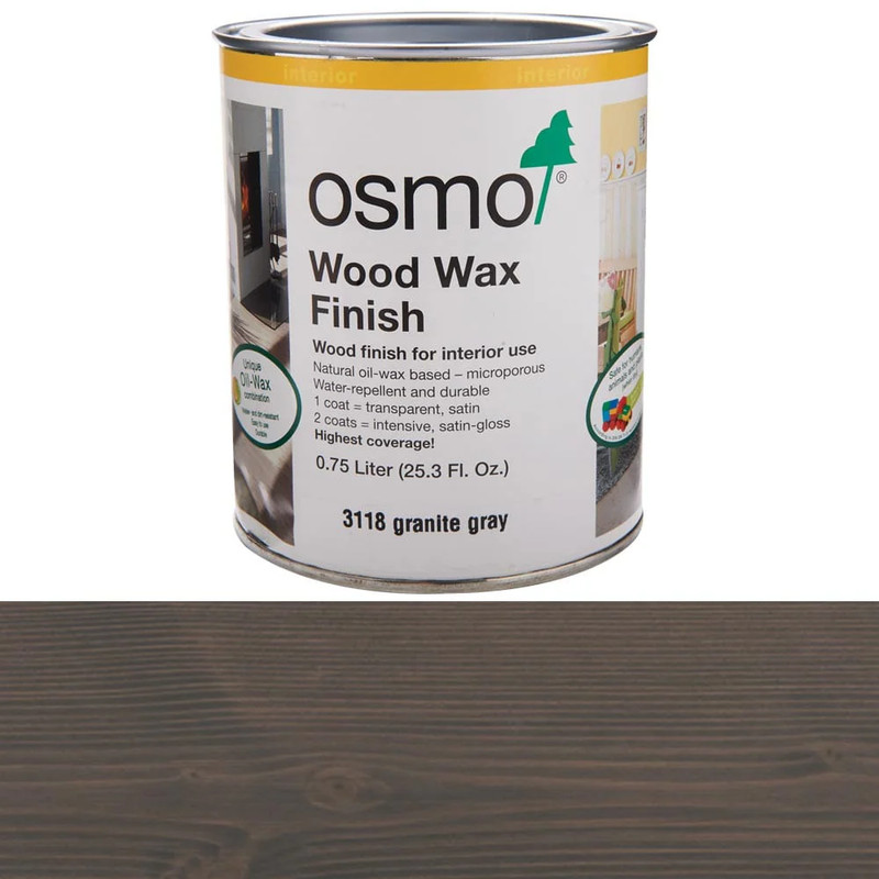 Wood Wax Finish - Solvent Based - Finish Color:Grey Granite - Size:0.75 Liter
